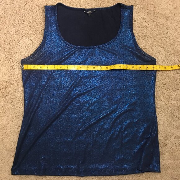 Shimmery Shiny Indigo Blue Mermaidcore Tank Top - Picture 11 of 14